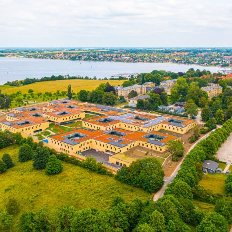 Sct. Hans hospital fra helikopterperspektiv