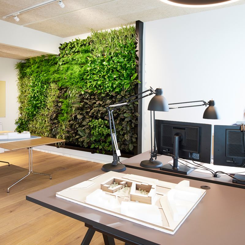 20 m² grøn væg hos Ingcon i København
